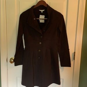 CAbi Black Military Style Cotton Pea Coat